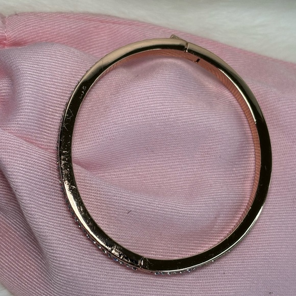 Kate Spade “ring it up” rose gold and rhinestone paved bangle. Hinged  bangle - Picture 7 of 9